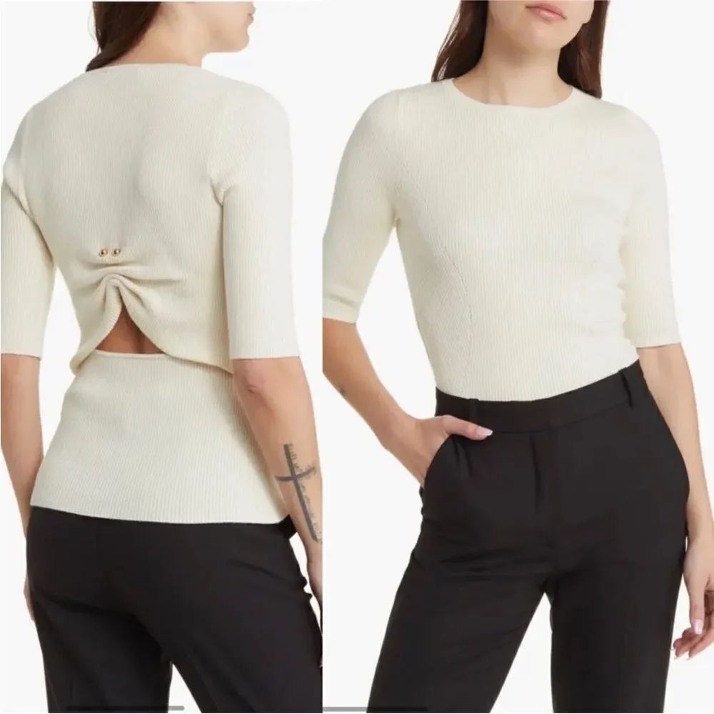 Favorite Daughter NWT The Park Avenue Rib Top in Ivory $248